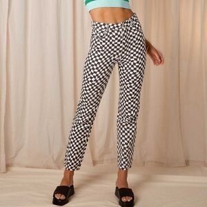 Peppermayo Electric Avenue Retro Black & White Abstract Printed Pants Size 8 NWT
